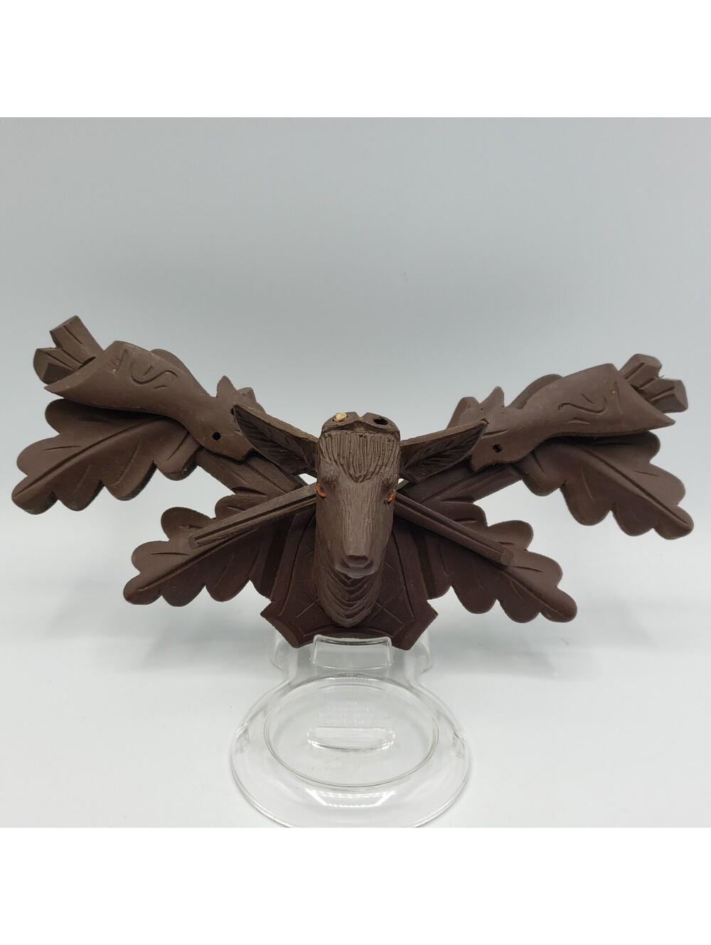 Vintage Wood Cuckoo Clock Front Parts Repair Trimming Stag Head Deer